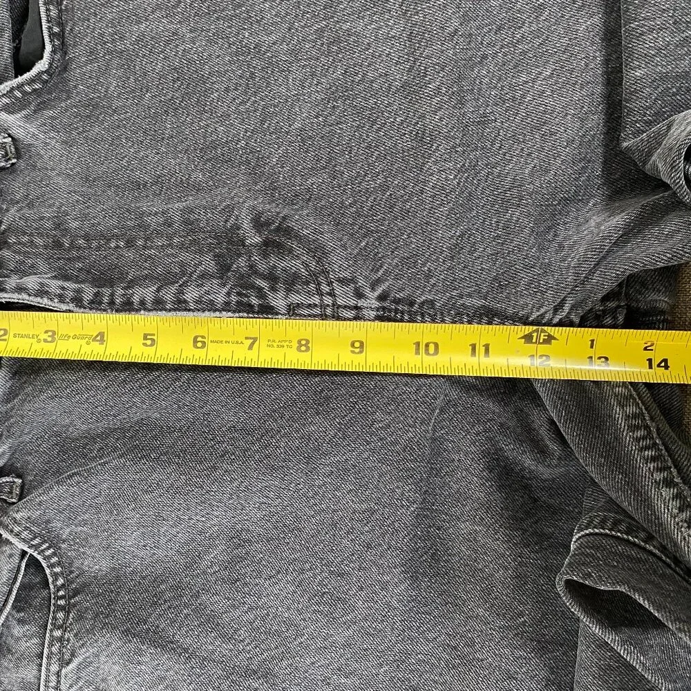 Urban Outfitters BDG Jack Wide Leg Jeans Men's 34 High Rise Gray Frayed Hem - Picture 10 of 14